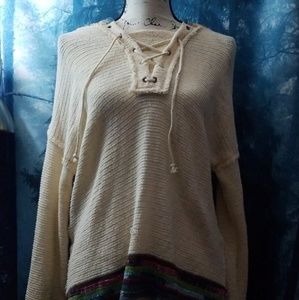 Free People Beige Sweater XS Flowy Boho NEW